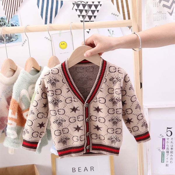 

vapjy 2019 fashionable children british coat sweater internet celebrity knitted v-neck sweater children cardigan coat all-match boys' s, Blue