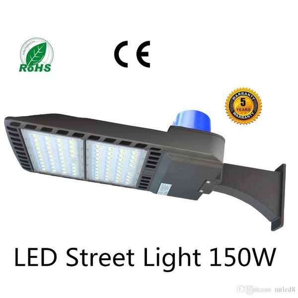 Luce per parcheggio a LED da 150 W, equivalente ad alogenuri metallici 450 W-600 W, ingresso 5500 K 110 V-277 V, lampione stradale a LED, magazzino USA (slip fit 150 W)