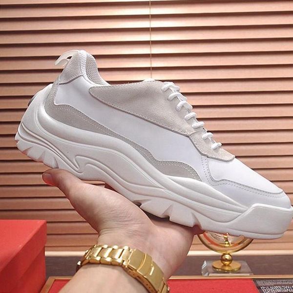 

gumboy calfskin sneaker mens shoes with origin box drop ship breathable autumn and winter lace -up outdoor walking mens shoes, Black