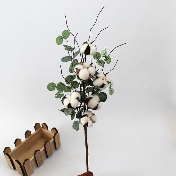 

23"white cotton bolls party artificial flower bouquet garden decoration flowers for wedding decoration home festival decoration