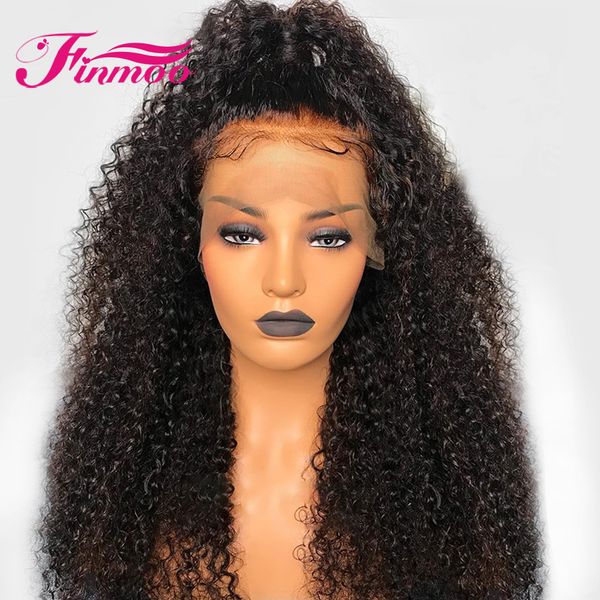 

kinky curly wig full lace human hair wigs for women pre plucked indian remy 13x6 long kinky curly lace front wig human hair 150%, Black