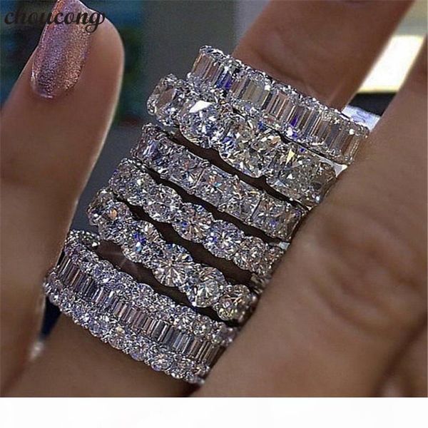 

e choucong handmade finger ring 925 sterling silver diamond engagement wedding band rings for women men jewelry, Slivery;golden