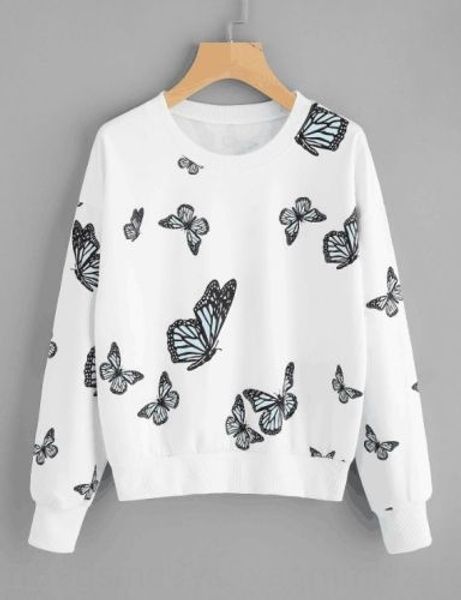 

women's round neck long sleeve women's butterfly round neck long sleeve butterfly sweater sweater sweater, Black