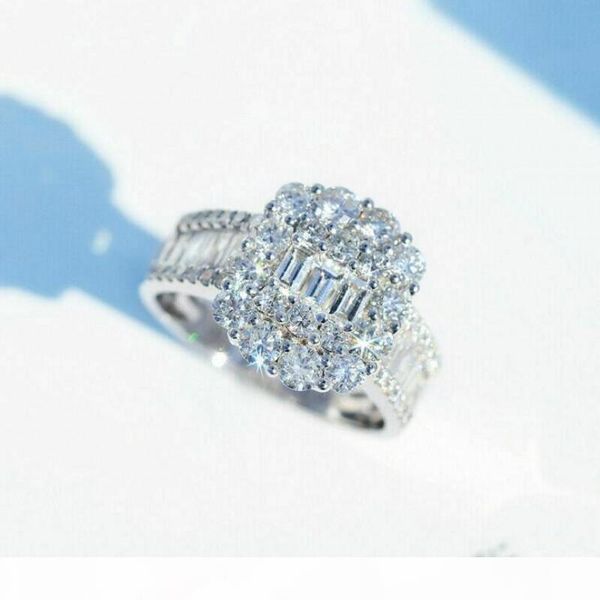 

i victoria wieck selling luxury jewelry 925 sterling silver princess cut white z cz diamond gemstones women wedding band ring g, Slivery;golden