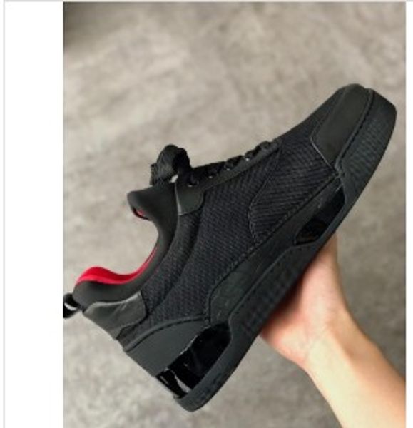 

designer luxury mens red bottoms shoes womens rivet spiky sock junior spikes flat shoes good quality sports trainer junior spikes cs09, Black