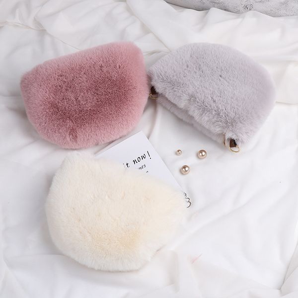 

faux fur crossbody bags for women winter plush purses and handbags girl fur clutch purse shoulder bag lady small handbag