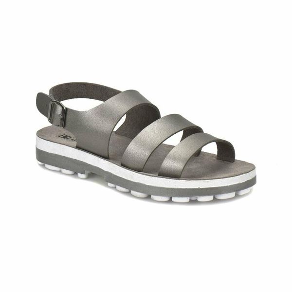 

flo cs18132 smoked women thick soled sandals butigo, Black