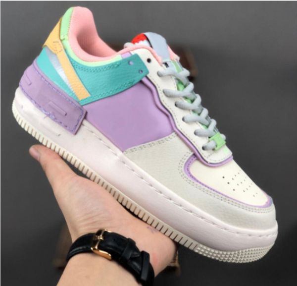

2020 peaceminusone x forces mid casual shoes wmns shadow tropical twist sneaker trainer all white low cut one 1 dunk trainer shoes, Black
