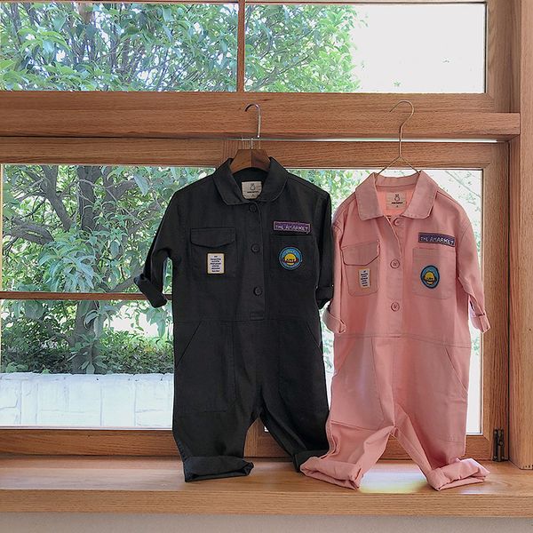 

2020 new style girls boys cotton overall autumn baby long pants 1-7 years, Blue