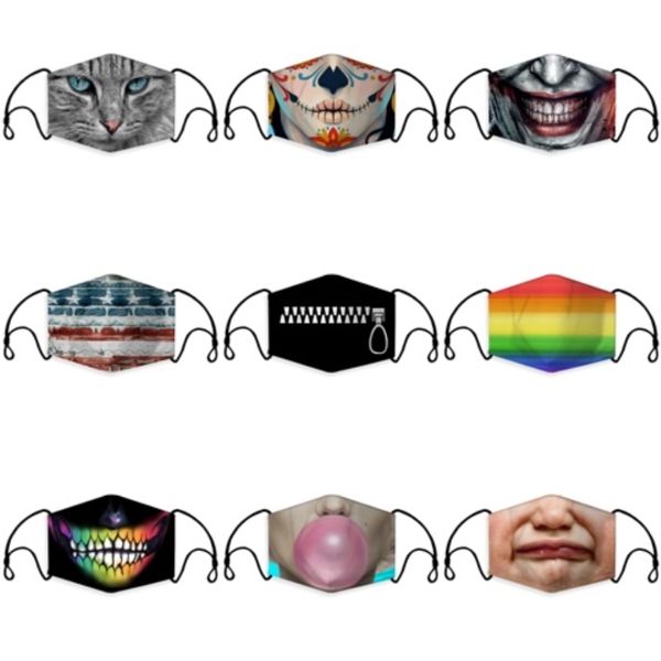 

popular protective floral printed dust filtrition face mask mascherine sun uv protection mouth masks for men women 3 28hp e1#235