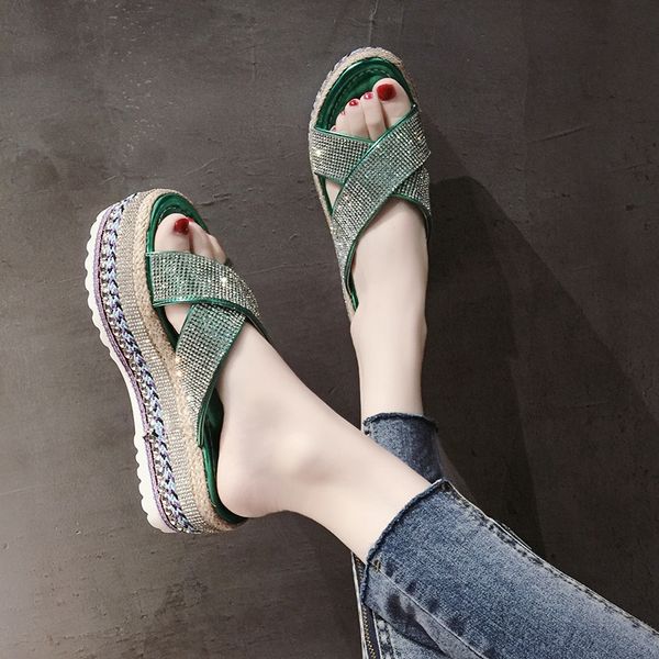 

bduar women's slippers ins wear out 2020 new korean underwear slippers sandals and slippersstyle internet celebrity rhinestone muffin t