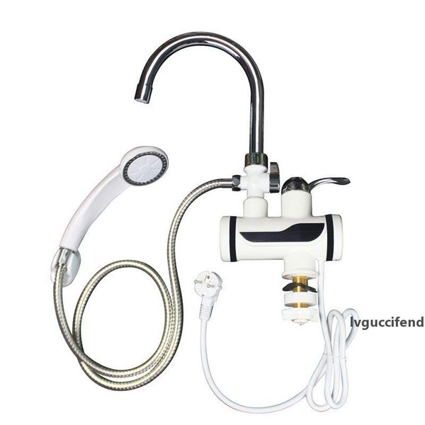 

instant water heater electric faucet 3000w kitchen/bathroom water heating tap tankless-water-heater with shower t200423