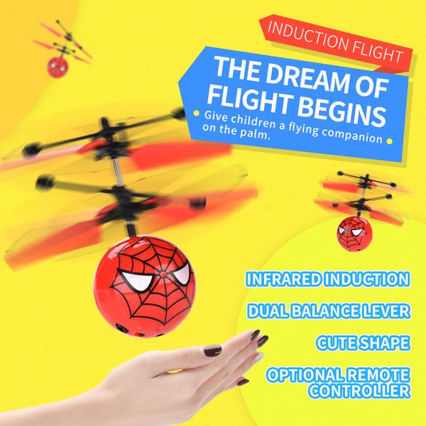 

cartoon characters gesture sensing flying ball aircraft toy remote control children gift infrared induction drone kids toy