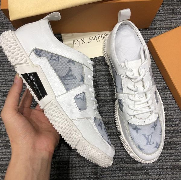 

2020h fashion trend leather men's letter transparent low-casual shoes, high-quality fashion wild sports shoes, the original box del