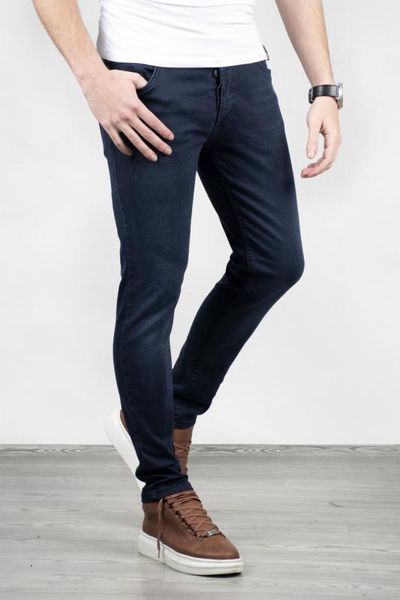 

deepsea male navy blue new season lycra narrow cut jeans pants 2002166