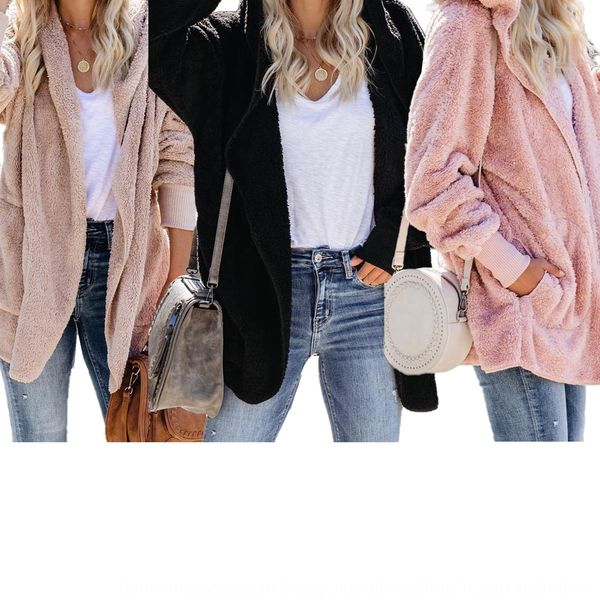 

udsoz ly5099 women's recommended en casual loose hooded ly5099 women's recommended woolen casual loose hooded coat coat wool wool, Black