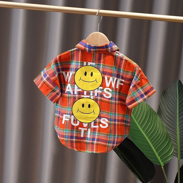 

2020 thin baby short-sleeved cute printed boys' infant and children's western style shirt shirt 4985, White;black