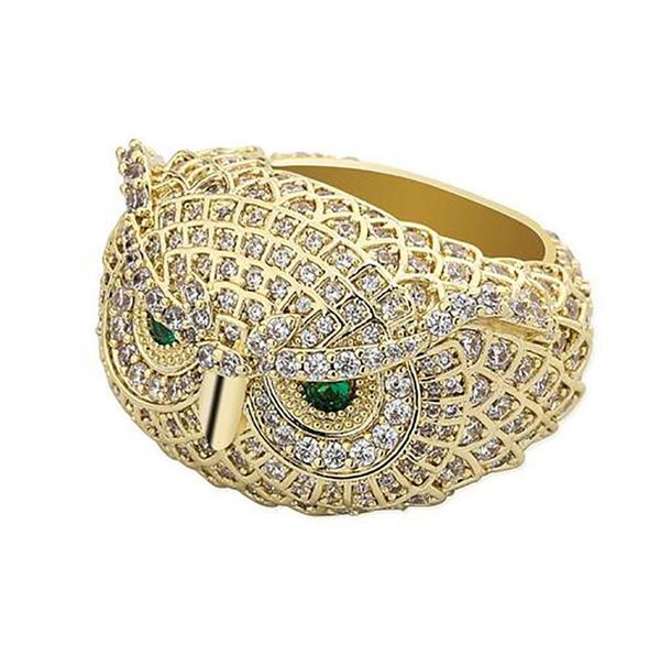 

luxury men gold tone hip hop animal owl shape ring micro pave cubic zirconia simulated diamonds rings size7-12 bling jewelry, Golden;silver