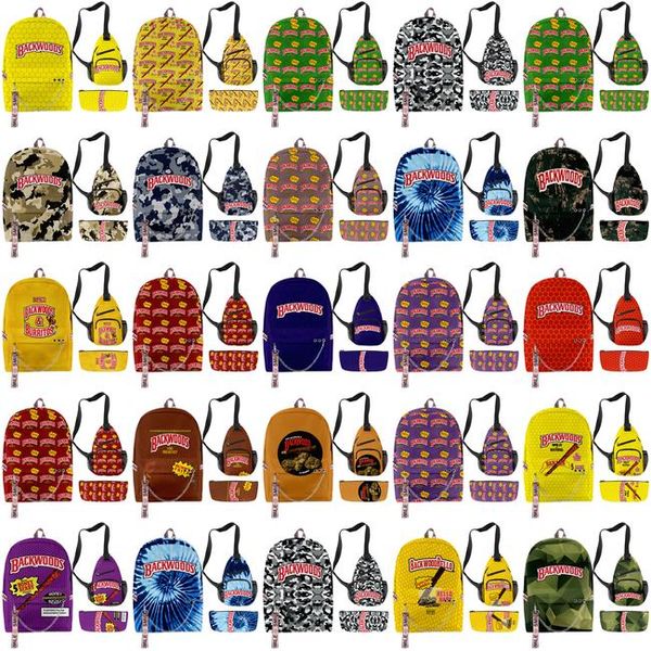 

port backwoods 3 pcs 3d full printed graphic backpack clothing print bag lapshoulder school bag travel bag port backwoods sole collector