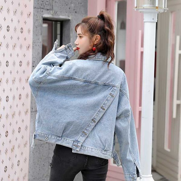 

womens jackets and coats winter 2020 autumn new korean-style loose short jeans coat women jackets casual denim coat 82h, Black;brown
