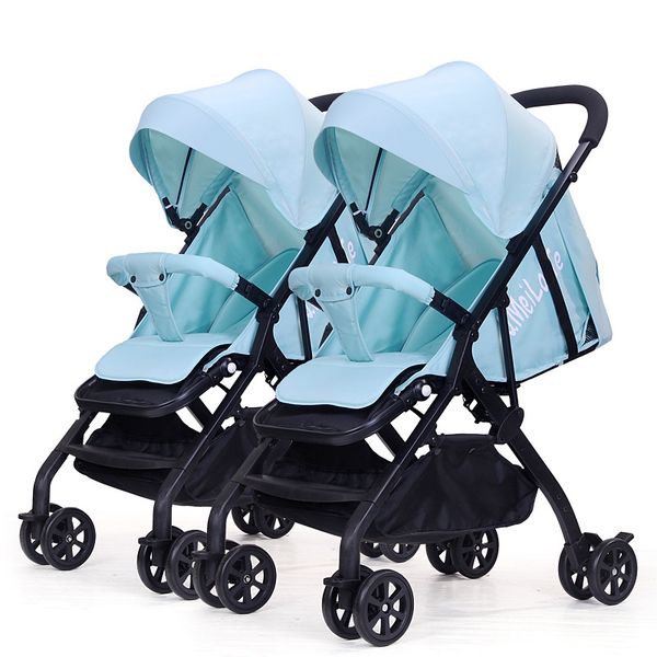 

twin baby stroller detachable light can sit reclining folding absorbers second baby double stroller bb car newborn twins