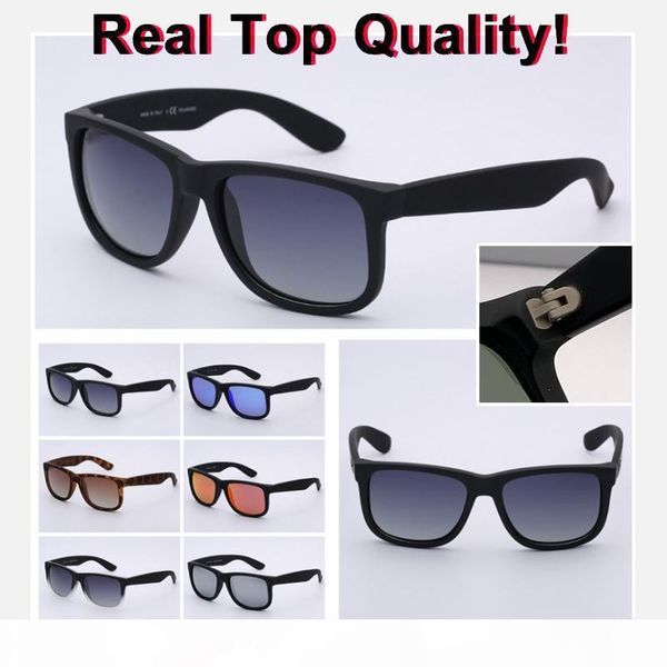 

завод высокого качества 4165 бренда солнцезащитных очки джастин модель мужчина женщина поляризованного uv400 зеркальных линз с оригинальной, White;black