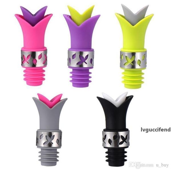 

whole wine bottle sers silicone approved food grade durable wine pourer bar tools drop sliquid pourer ser