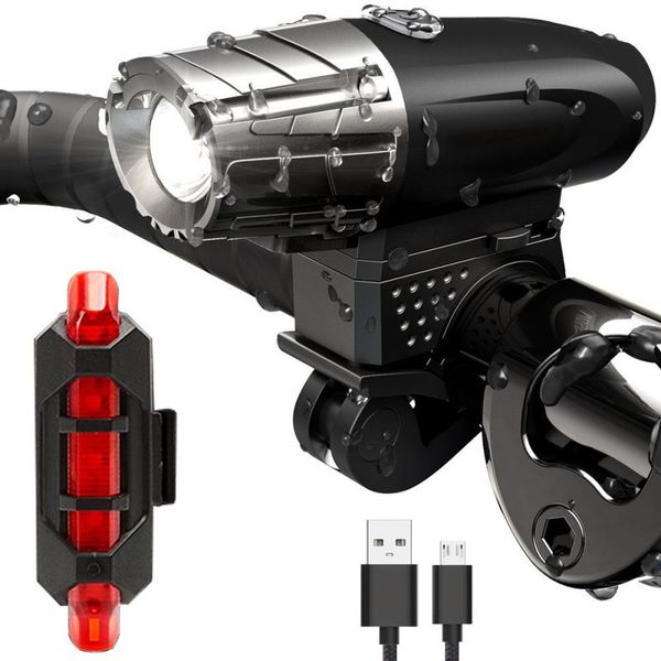

bike lights rechargeable bicycle front light set usb rear led headlight lamp cycling for dropship