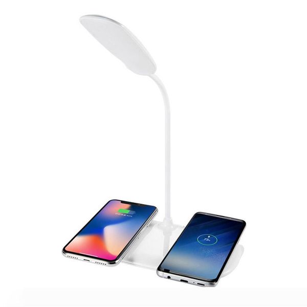 

led desk lamp 5v 3a qi wireless charging table light folding touch sensor deskusb night light output charger bedroom lamp