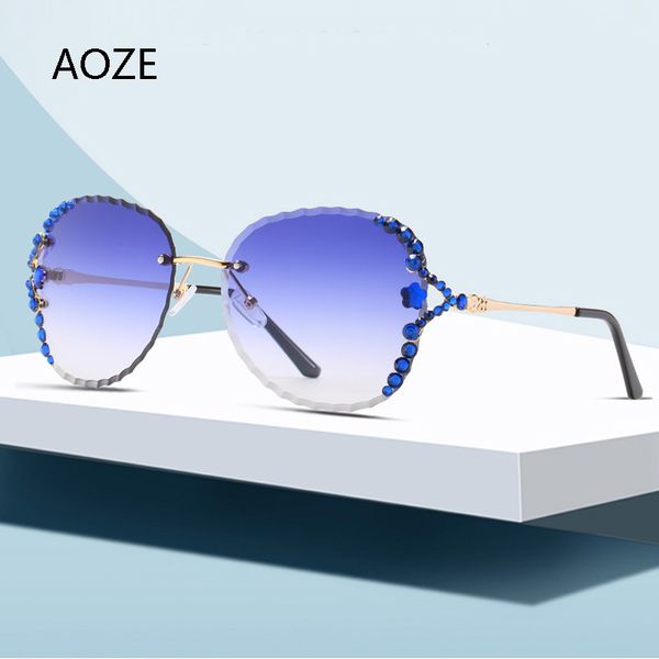 

oversized frameless diamond gradient sunglasses women colorful luxury fashion rhinestone sunglasses ladies eyewear, White;black