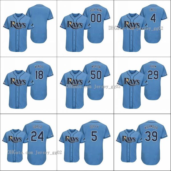 

tampa залив лучи men # 5 matt duffy 24 avisail garcia 23 jake odorizzi женщина молодежь аутентичного flex base alternate на заказ джерси, Black