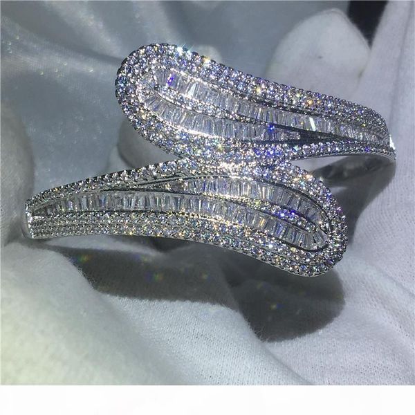 

мода алмазного t камень багет браслет большого сверкающий браслет s925 silver заполненных женских accessaries, Golden;silver