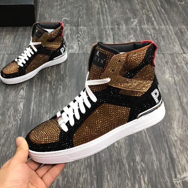 

men shoes casual breathable fashion footwears with box winter mens boots luxury money beast hi -boots bottes hommes men shoes boots, Black