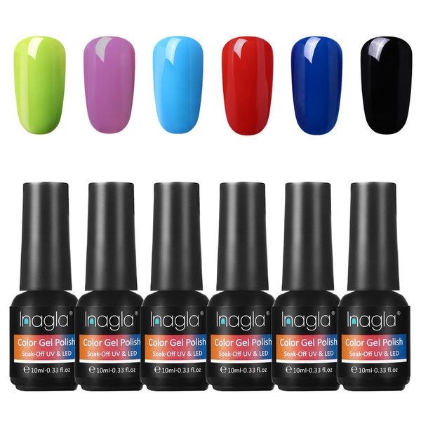 

(6pcs)inagla nail art set one-step nail gel polish set uv gel varnish polish no need base machine kit uv dryer