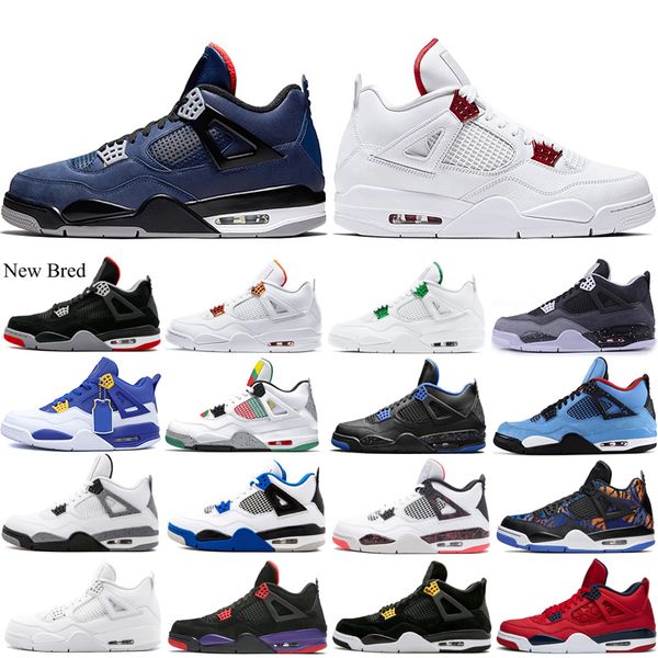 

red metallic 4 4s men basketball shoes bred curry what the court purple black-cat white raptors motosports mens trainers sport sneakers 7-13