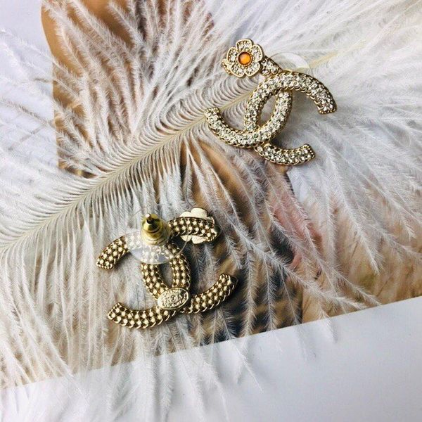 

early spring flower earrings hollow double crystal earrings brass earrings s925 silver needle jewelry supply, Golden