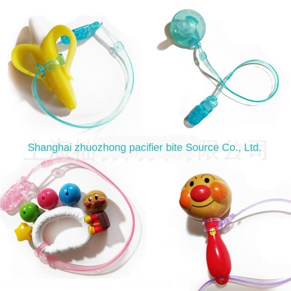 

food grade silicone baby pacifier gum clip silicone toy nipple toy anti-drop with chain anti-drop clip
