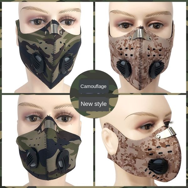 

new camouflage cycling mask outdoor sports windproof outdoor sports bicycle bicycle mask activated carbon running fitness unisex, Black