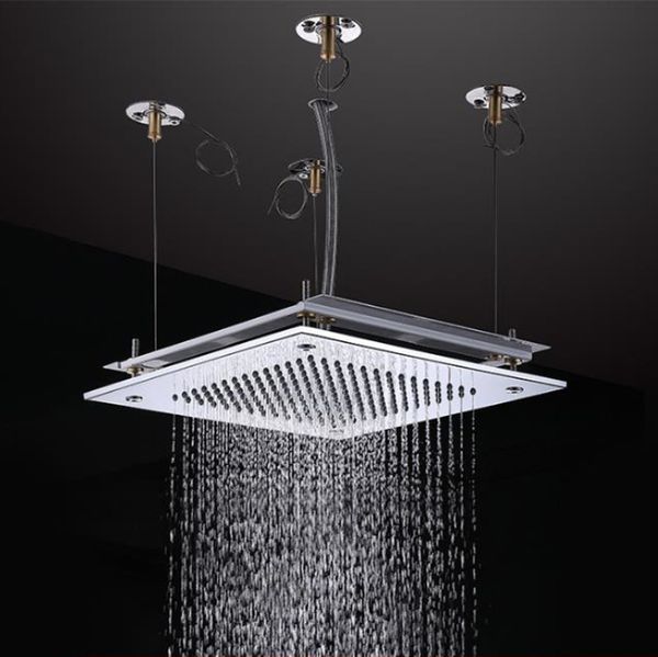 

wholesale bathroom fittings polish surface 16" square rainfal ceiling mounted 304 sus big rain shower head showers