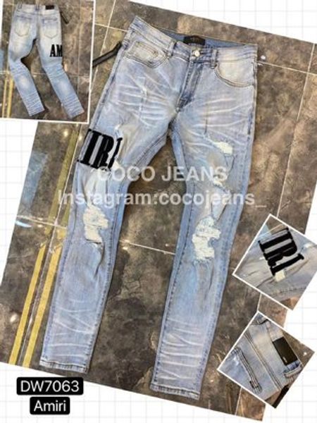 

мода мужские рваные байкер джинсы кожа лоскутная slim fit черный moto denim бегуны для мужской проблемные jeans брюки ~~ w38 #, Blue