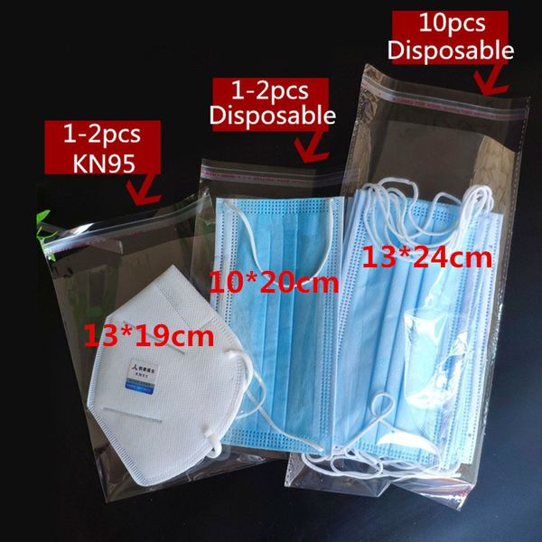 

1000pcs high clear opp adhensive mask gifts single packaging bag trasnparent jewelry rings dress underwear office accessories pouches