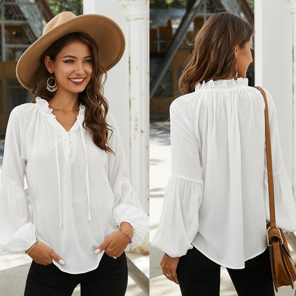 

womens boho blouses v-neck drawstring shirts front button beach blouses white