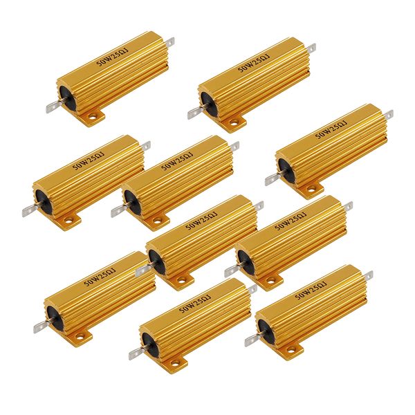 

10 pieces 50w aluminium clad wirewound resistor high power small size 25 ohm