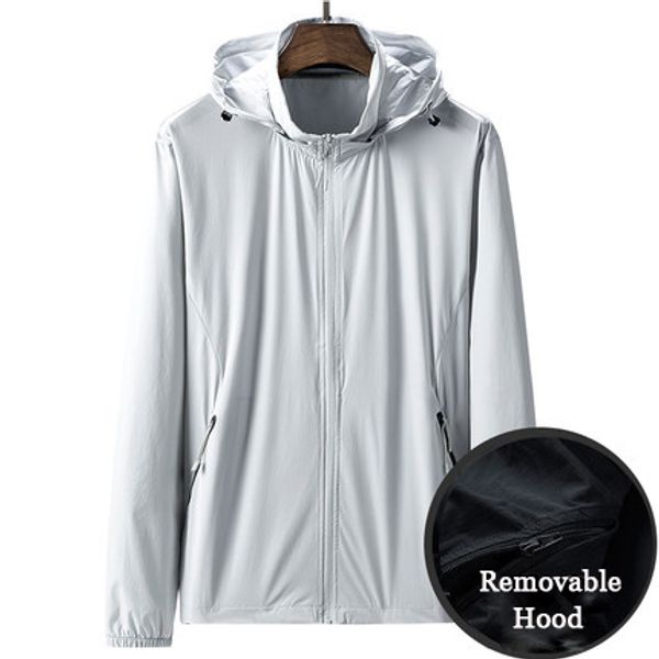 

mens quick-drying sun-proof hooded jacket man ultraviolet-proof windbreaker sun-protective fishing coat men removable hoodies, Blue;black