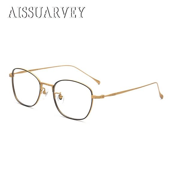 

retro glasses frames pure titanium square optical eyeglasses prescription fashion brand designer eyewear goggles new, Black