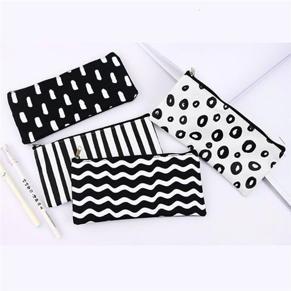 

1 pcs portable stripe cosmetic bag multifunction durable canvas travel beauty case organizer women girl make up pouch bag