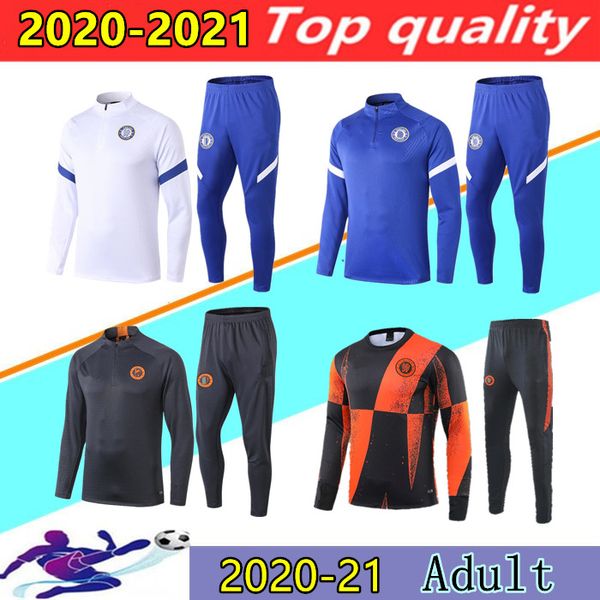 

20/21 kante werner soccer tracksuit survetement 2020 2021 pulisic willian pedro havertz football jacket jogging kit training suit chandal, Black