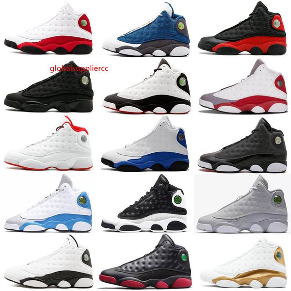 

13 13s men women outdoor shoes gs hyper royal italy blue bordeaux flints chicago bred dmp wheat olive black cat sneakers, Black;green