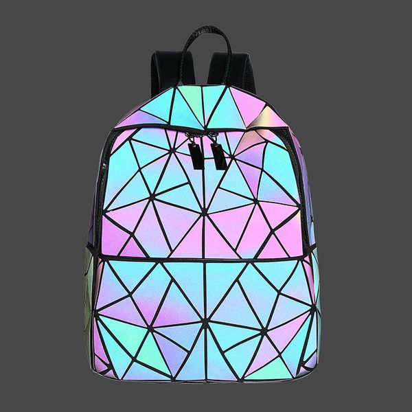 

fashion women backpack mochila geometric luminous backpacks bagpack girls noctilucent travel shoulder bags for school back pack