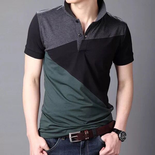 

Mens Fashion Style 2020 Casual Patchwork Polo Shirts Short Sleeve Men Contrast Color Summer Breathable Tops Asian Size M-5XL 6XL Top Quality
